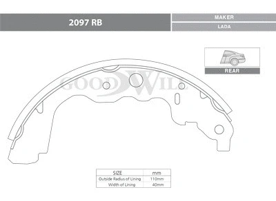 Brake Kit, drum brake (2097 RB)