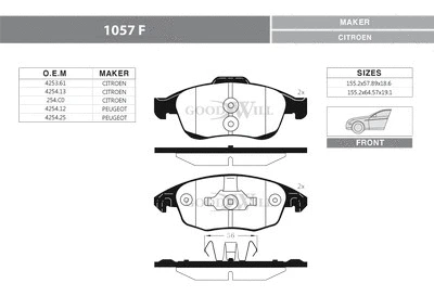 Brake Pad Set, disc brake (1057 F)