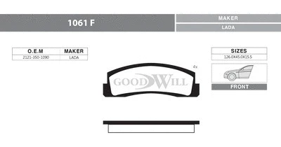 Brake Pad Set, disc brake (1061 F)