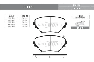 Brake Pad Set, disc brake (1111 F)