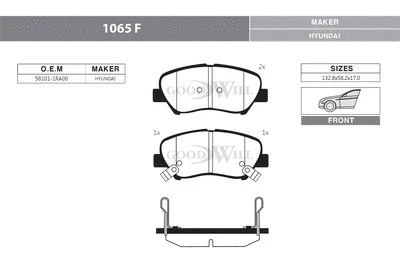 Brake Pad Set, disc brake (1065 F)