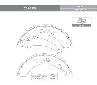 Brake Kit, drum brake (2096 RB)