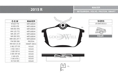 Brake Pad Set, disc brake (2015 R)
