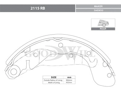 Brake Kit, drum brake (2115 RB)