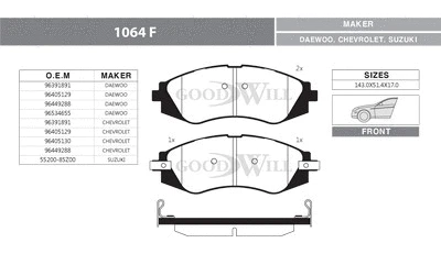 Brake Pad Set, disc brake (1064 F)