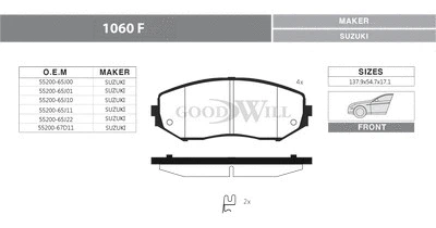 Brake Pad Set, disc brake (1060 F)