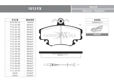 Brake Pad Set, disc brake (1013 FX)