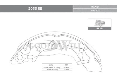Brake Kit, drum brake (2055 RB)