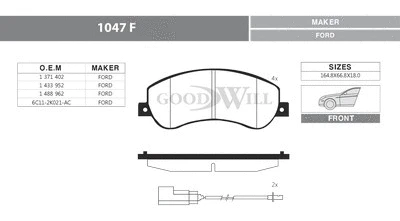 Brake Pad Set, disc brake (1047 F)