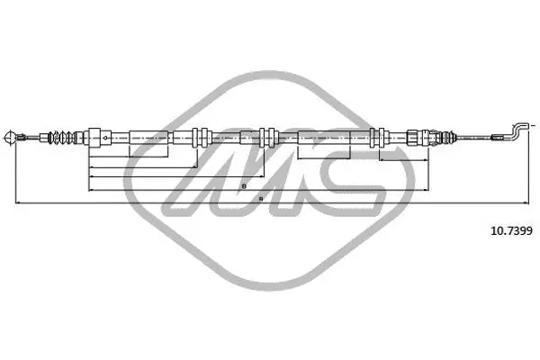 Cable Pull, parking brake (83775)