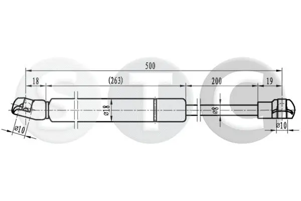 Gas Spring, bonnet (T446813)