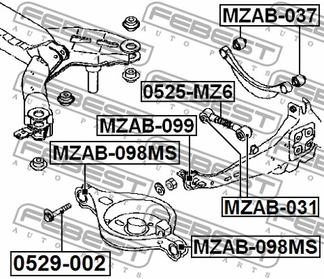 Mounting, control/trailing arm