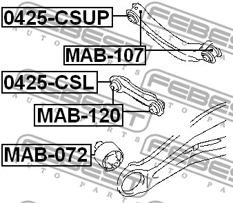 Mounting, control/trailing arm