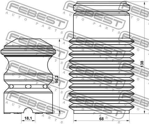 Dust Cover Kit, shock absorber