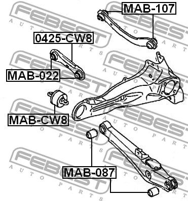 Mounting, control/trailing arm