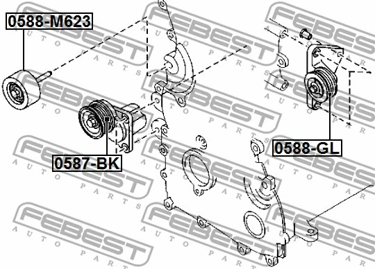 Deflection/Guide Pulley, V-ribbed belt