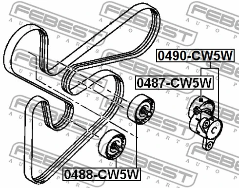 Tensioner Pulley, V-ribbed belt