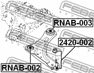 Mounting, control/trailing arm
