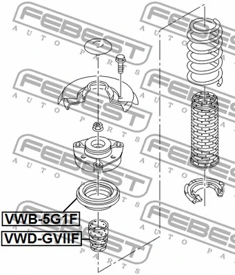 Rolling Bearing, suspension strut support mount (VWB-5G1F)