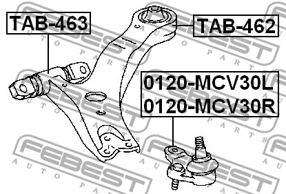 Mounting, control/trailing arm