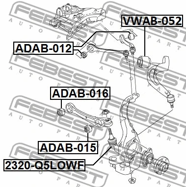 Mounting, control/trailing arm