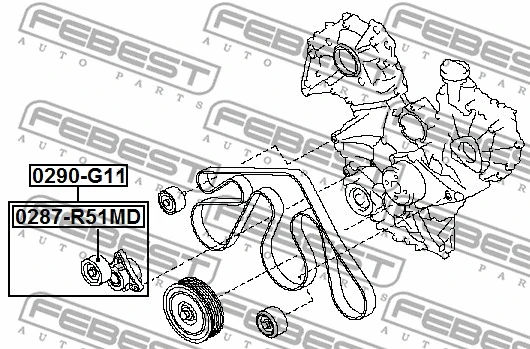 Belt Tensioner, V-ribbed belt