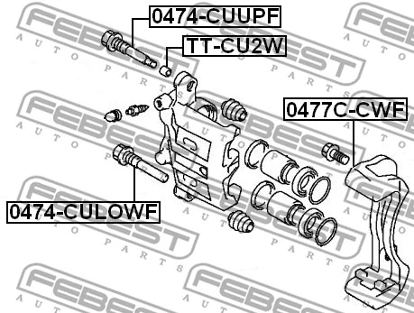 Guide Bolt, brake caliper