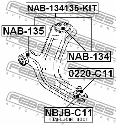 Mounting, control/trailing arm