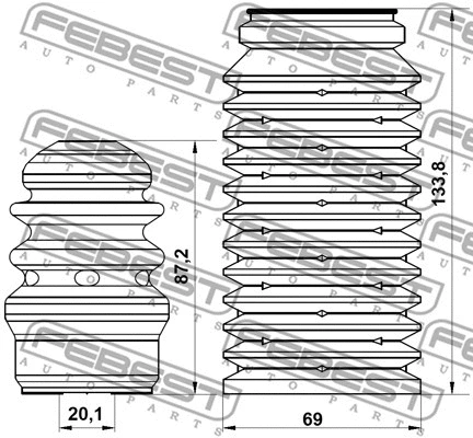 Dust Cover Kit, shock absorber