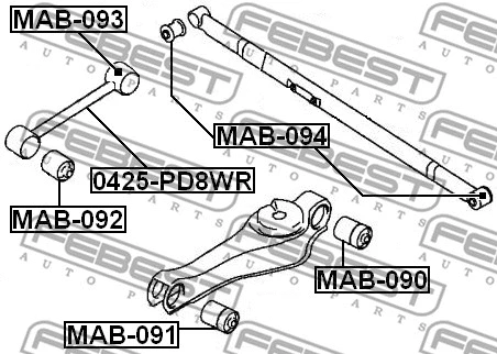 Mounting, control/trailing arm