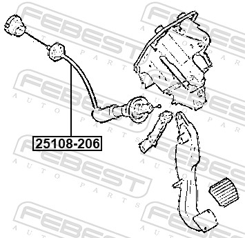 Cable Pull, clutch control (25108-206)