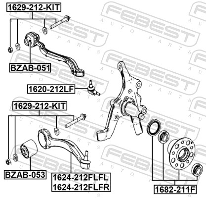 Control/Trailing Arm, wheel suspension (1624-212FLFR)