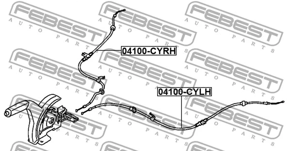 Cable Pull, parking brake (04100-CYRH)