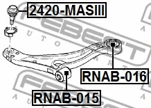 Mounting, control/trailing arm