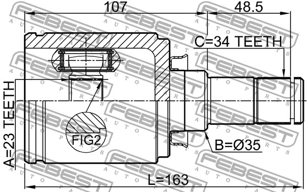 Joint Kit, drive shaft (1811-A16RH)