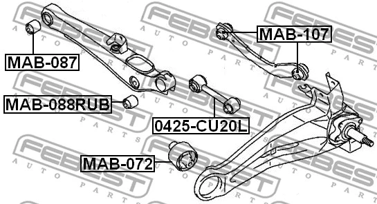 Mounting, control/trailing arm