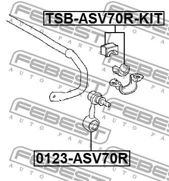 Link/Coupling Rod, stabiliser bar (0123-ASV70R)