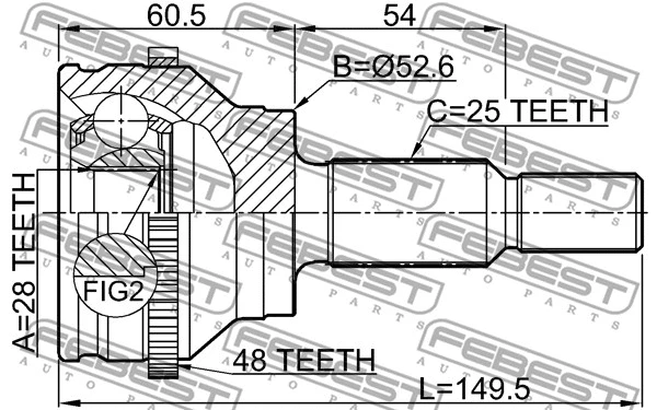 Joint Kit, drive shaft (2410-DUSTA48R)
