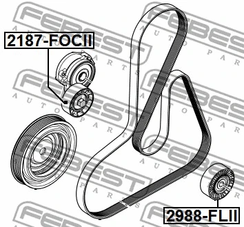 Deflection/Guide Pulley, V-ribbed belt