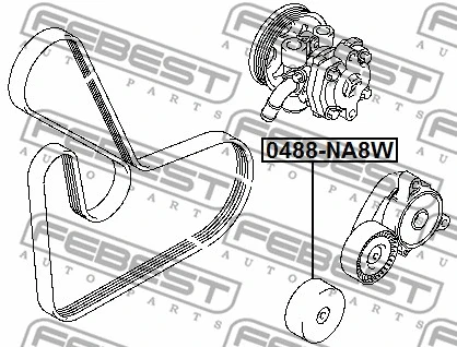 Deflection/Guide Pulley, V-ribbed belt