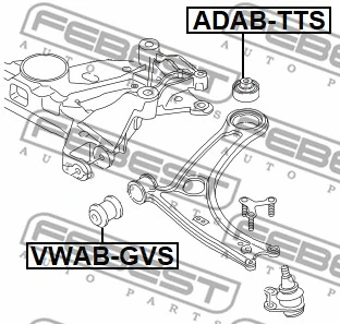 Mounting, control/trailing arm (ADAB-TTS)