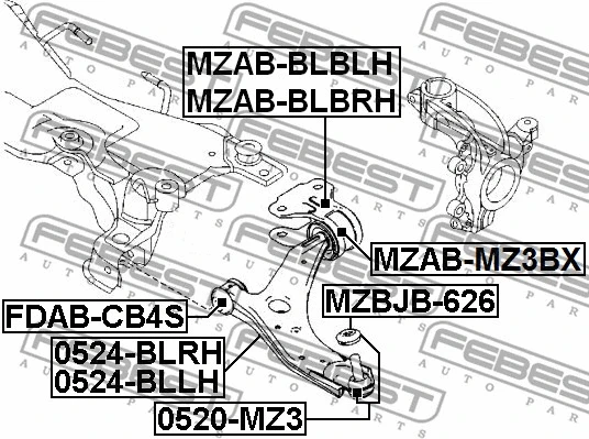Mounting, control/trailing arm