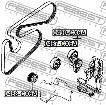 Deflection/Guide Pulley, V-ribbed belt