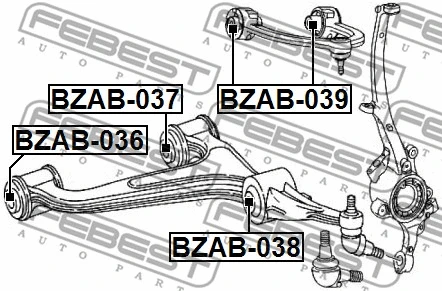 Mounting, control/trailing arm