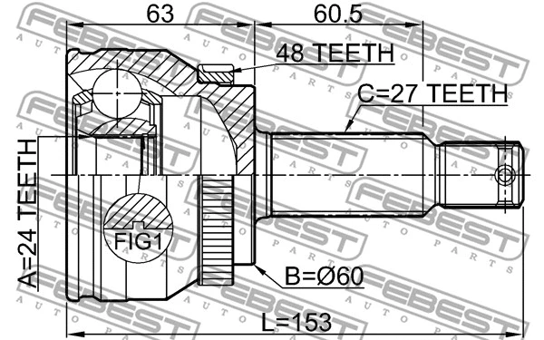 Joint Kit, drive shaft (2210-SPRA48)