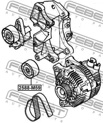 Deflection/Guide Pulley, V-ribbed belt