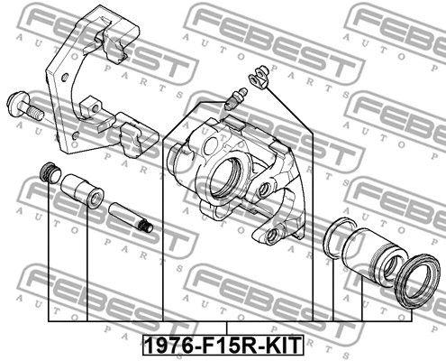Repair Kit, brake caliper (1976-F15R-KIT)