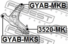 Mounting, control/trailing arm