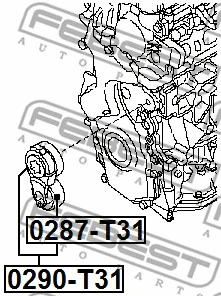 Tensioner Pulley, V-ribbed belt