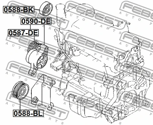 Belt Tensioner, V-ribbed belt